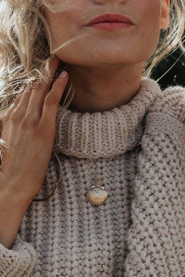 Wisteria London Clemmie Gold Clam Shell Locket Wisteria London